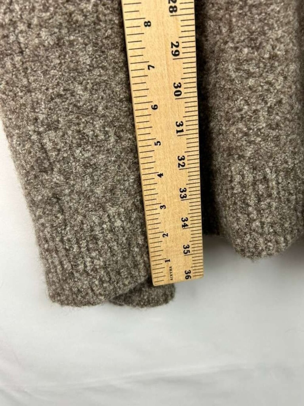 Athleta Women's Size S/M Sleeveless Merino Wool Blend Brown Cardigan Ribbed Hem - Picture 5 of 14